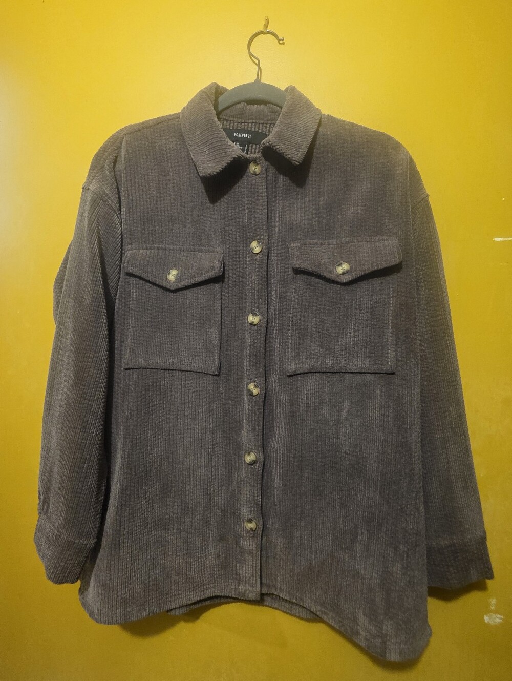Corduroy Shirt Jacket - Purlple